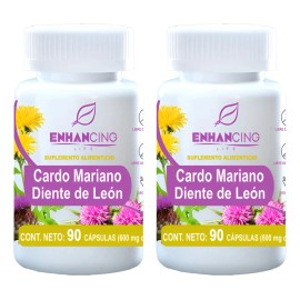 Suplemento Cápsula Enhancing Life Cardo Mariano Diente Leon 600mg