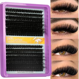 C Curl Lash Clusters Extensions 280 Pcs Individual Eye lash Clusters 100D Cluster Eyelash Lashes Wispy Clusters Lashes Makeup at Home - DIY Lash Extension Kit for Self Application (9-18MM) Mix