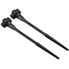 LBY 2-Pack Hexagon Scaffold Quick Wrench, 19mm/22mm Ratchet Spanner Ratcheting Socket Wrench Tool, Double Ended Socket Ratcheting Scaffold Wrench, Pointed Tail Black