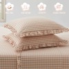 KKJIAF 2 Pcs Plaid Ruffle Pillow Case Standard Size, Washed