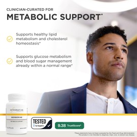 Integrative Therapeutics® Berberine - 1000–1500 mg Daily - Berberine HCL Supplement for Metabolic Support* - Gluten-Free & Vegan Supplements for Men & Women - 60 Capsules