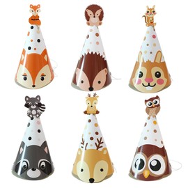 Eoopoon 12pcs Animal Theme Birthday Party Hats,Cute Animal Theme Birthday Hats for Kids,Fun Cone Hats for Kids Adults Birthday Party Games Craft Activities Kits, Perfect for Birthday Party Decor