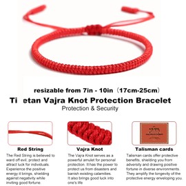 SOPIFY Red Bracelet for Women Tibetan Handmade Lucky Bracelet Knot Protection Bracelet Red Bracelet for Protection Red Lucky Adjustable Woven Rope Bracelet Suitable for Men for Women (Red7)