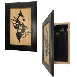 Decorative Hidden Gun Storage Cabinet with Gothic Skull Through The Wall To Securely Store Your Gun by Bellewood Designs