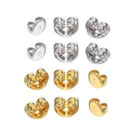 Aeon Jewellery Replacement Earring Backs - 3 Pairs Silver + 3 Pairs Gold Plating on Silver | 925 Sterling Silver Butterfly Safety Backings