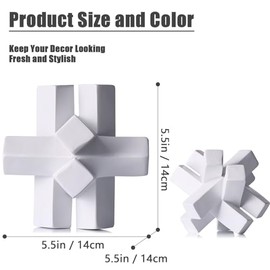 XMGZQ Estatua de Nudo Blanco para decoración de Mesa de Centro, Escultura y Cifras de Nudo geométrico Minimalista Moderno, línea de Arte Abstracto, Adornos Decorativos para estantes, estantería