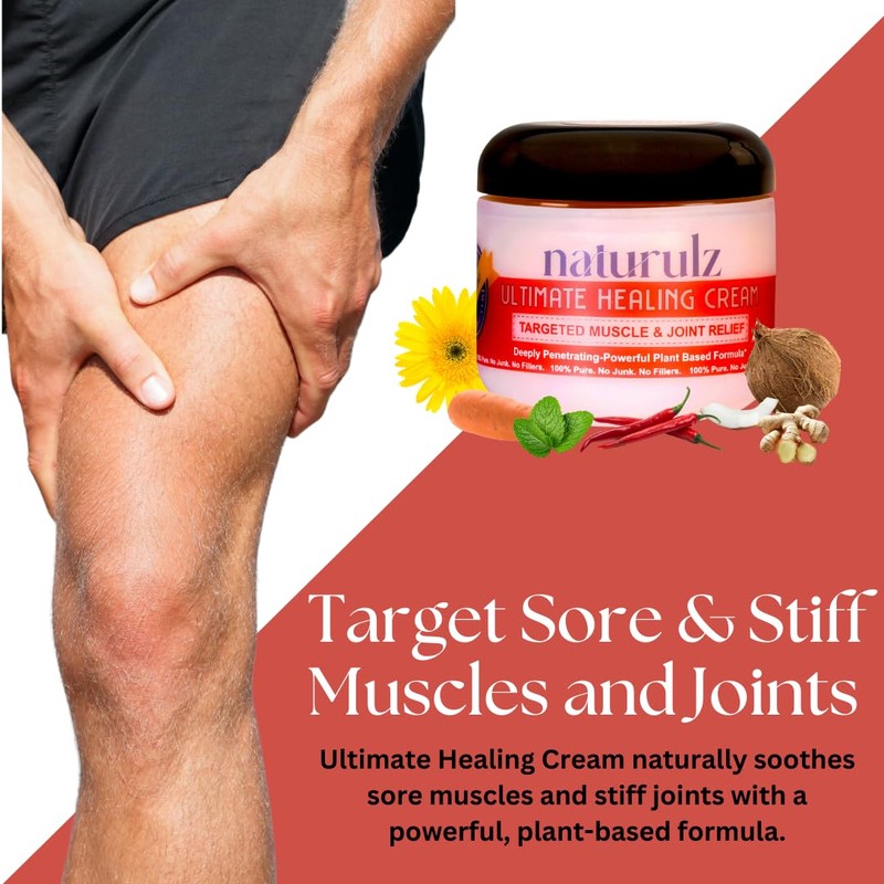 Naturulz Ultimate Healing Cream 4 ounce All-Natural Extra Strength Muscle
