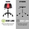 FreekyFit Rolling Stool with Wheels, Garage Shop Stool with Backrest,