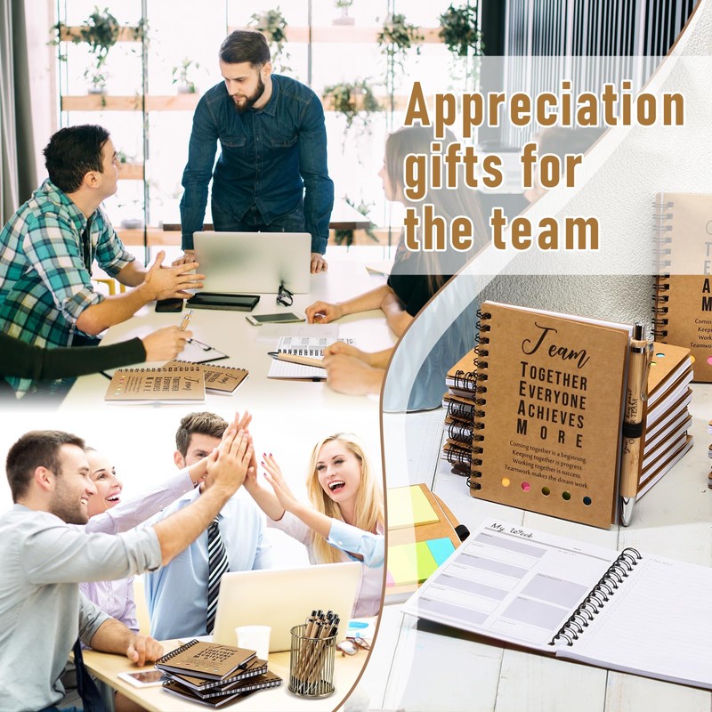 Moinchore 10 Sets Employee Appreciation Gifts Inspirational Spiral Notebooks with