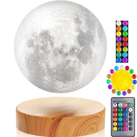 VGAzer Levitating Moon Lamp,Floating Moon lamp,Floating and Spinning in Air Freely with 3D Printing Moon Lamp Has 16 Colors 20 Modes for Unique Christmas Gifts,Room Decor,Office Toys