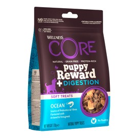 Wellness CORE Puppy Reward+ Digestion 170g, Ocean, Krill - Soft Puppy Treats for All Puppy Breeds, Grain-Free, Natural, Hypoallergenic, Protein-Rich, High Fish Content, Supports a Healthy Digestion