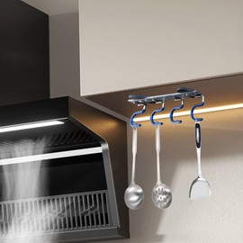 QIAOTLB Magnetic Broom Hooks Broom Holder Do Not Require Drilling Warehouse Kitchen Refrigerator Metal Surface Suitable Broom Holder Wall Mount (Blue, Four mergers)