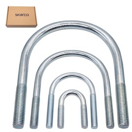 SKIR'CO (Pack of 1) Zinc Plated Round U Bolt M16 x 120mm Pipe Fixing U-Bolt with M16 Thread for Pipe