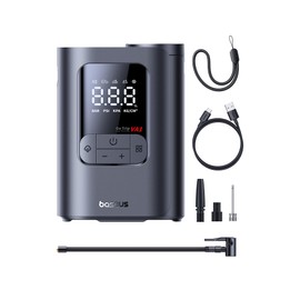 Baseus Tire Inflator Portable Air Compressor, 150PSI Cordless Air Pump for Car Tires, Electric Bike Tire Pump with Pressure Gauge, Auto Shut Off, LED Light Car Motorcycle Bicycle Ball
