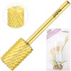 Pana USA Professional 3/32" Big Pink & White Nail Drill Carbide Bit- (Gold, Coarse)