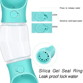 CHANCCI Dog Water Bottle, Leakproof Portable Water Dispenser with Drinking Feeder for Outdoor Walking Hiking Camping, Pet Water Drinking Bowl for Cat Puppy -18oz/550ml,Green