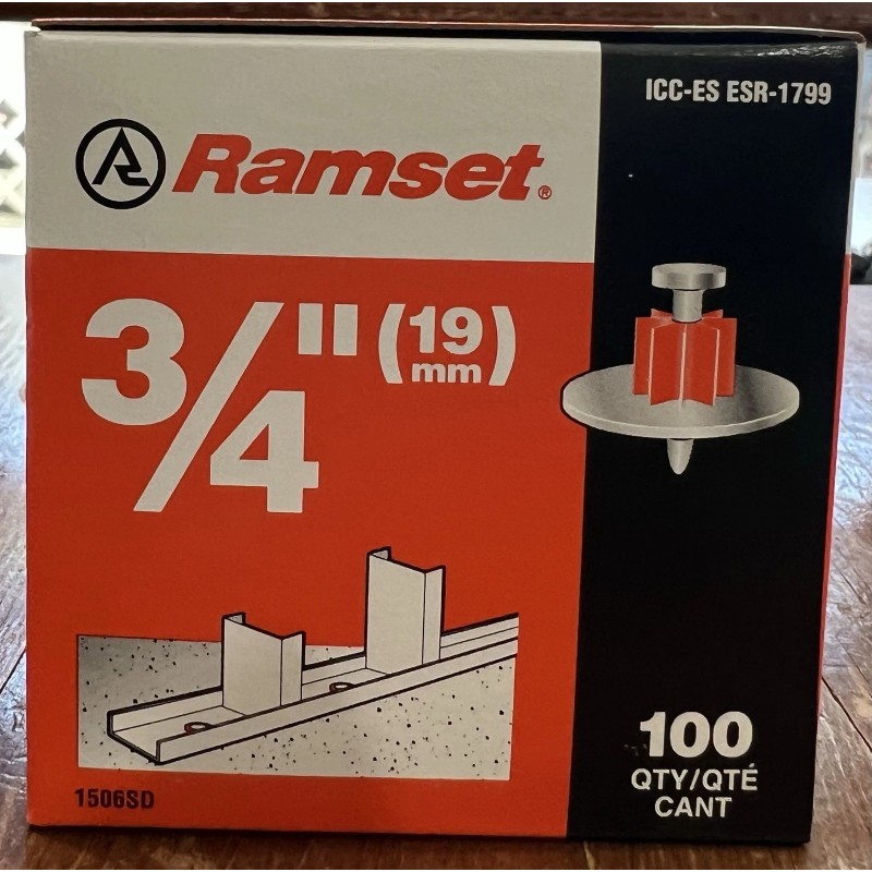 RAMSET 1506SD Fastener Pin 3/4 In Powder Tool Pack of