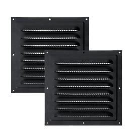 2pcs Gable Vent,Aluminum Wall Vent,10" x 10" Attic Vent,Shed Vent with Screen,Gable Vents for Houses,Shipping Container,Door and Roof(Black)