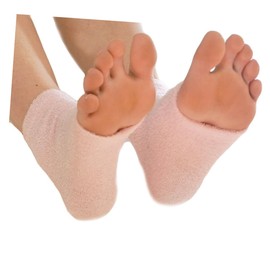 Housoutil 2pcs Gel Heel Socks Vented Design for Moisturizing Dry Cracked Skin Comfy Open Toe Recovery Sleeves Enriched Vitamins for Softness for Daily Use Pink