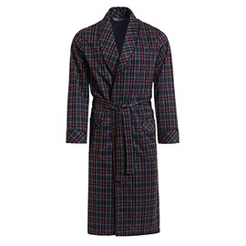 Revise Brais RE-502 Men's Dressing Gown Thin and Light, Blue - Red Checked