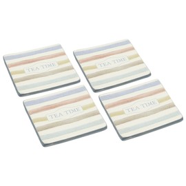 KitchenCraft KCCCCOAST4 Classic Collection Vintage-Style Ceramic Drink Coasters (Set of 4), 10 x 9.8 x 0.8 cm
