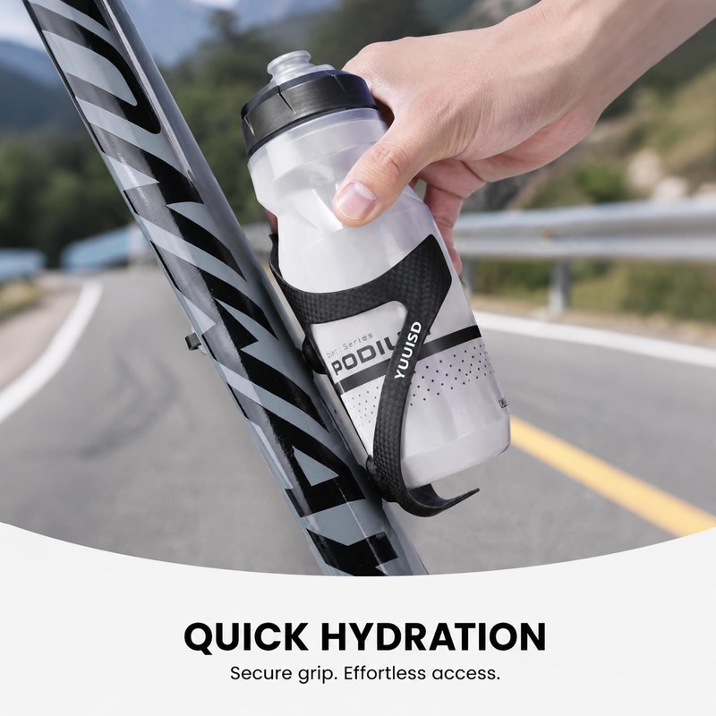 2 Pack Ultra-Light Full Carbon Fiber Bike Water Bottle Cage
