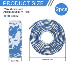 Lunyloer Road Bike Handlebar Tape, 4 Rolls Non Slip Cycling Handle Wraps, Bicycle Bar Tape with Handlebar Plugs for Road and City Bikes(White, Blue)