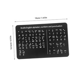 FOMIYES Braille Alphabet Letter Board Montessori Educational Tool with Raised Dots for Blind Recognition Writing Practice for Classroom Home Learning Black