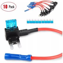 Nilight Add-a-circuit Fuse TAP Adapter Mini ATM APM Blade Fuse Holder - 10 Pack
