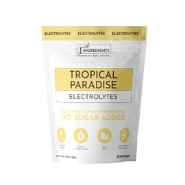 Tropical Paradise Electrolytes – 30-Serving Hydration Drink Mix with Coconut Water & Trace Minerals – No Sugar Added, No Stevia or Erythritol – Pineapple Coconut Flavor