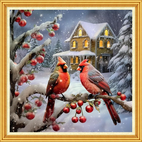 Foxhool Stamped Cross Stitch Kits,11CT Printed Cross Stitch Pattern Full