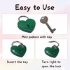 bociloy 2PCS Green Heart Shaped Padlock with Keys, 59×45×8mm Zinc