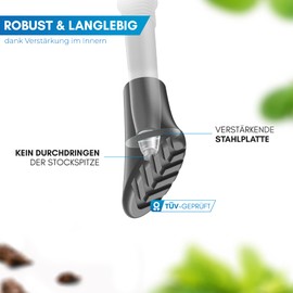 NORDMUT® Nordic Walking Poles Rubber Buffer [Pack of 14] Hiking Pole Attachments for All Standard Trekking Poles Walking Pole Buffer Walking Pads for Any Terrain [Asphalt + Gravel]