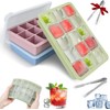 3 PCS Moldes para Cubitos de Hielo con Tapa,Molde de