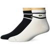 Lacoste Unisex 2-Pack Striped Socks, BLACK/WHITE, 43/46