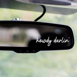 2x Rear View Mirror Decal - Howdy Darlin Decal - Self Care Car Decal - Car Mirror Sticker - Cute Wall Decal - Decals for Women - Country Girl - Cowgirl Decals - Gifts for Her - Stocking Stuffer