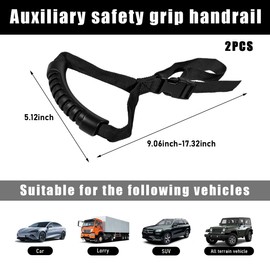 Yourkar 2 PCS Car Adjustable Grab Handle, Portable Auto Cane Grab Handle, Safety Assist Support Grab Bar for Elderly Disabled, Vehicle Mobility Assist Device Accessories (Black)