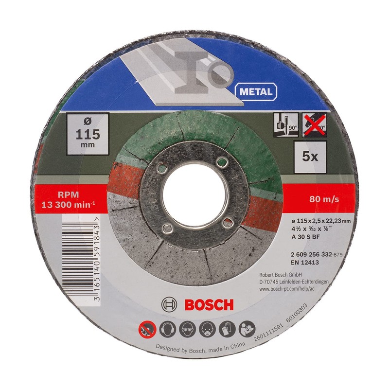 Bosch Accessories 2609256332 5-Piece Cutting Disc Set with Depressed Centre