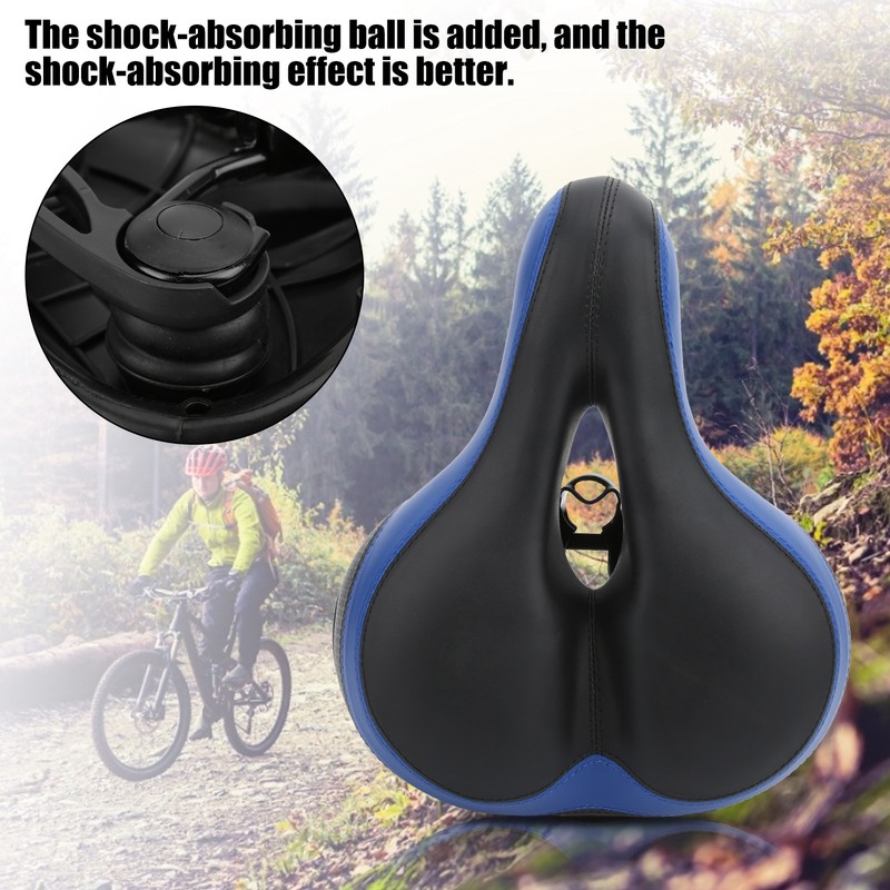 Bike Saddle Microfiber Leather HollowCarved Shock Absorber Mountain Bike Saddle