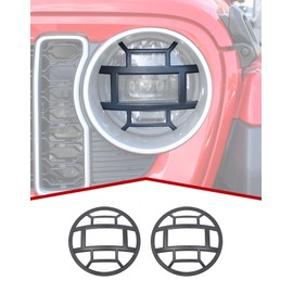 JeCar Front Light Covers Headlight Bezel Guards Exterior Accessories Compatible with Jeep Wrangler JL JLU 2018-2023