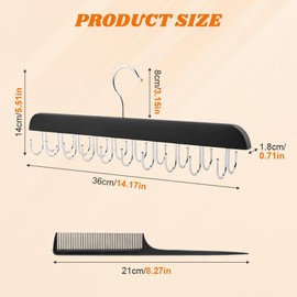 JIANWEI Hair Extension Holder Hair Extension Organizer, Hair Extension Display Hair Hanger Tool, Professional Hair Styling Tool for Washing Coloring and Blow-Drying of Weft(Black)