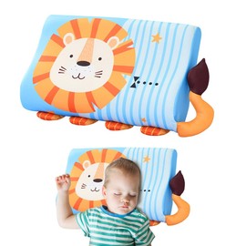 KBIBCK Schlummerkids Pillow, Calmly Children's Pillow, Breathable Calmly Children's Pillow, Snooze Kids Quiet Pillow for Children, Ergonomic Snooze Pillow Children for Better and Healthier Sleep (Lion