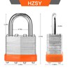 HZSY Padlocks Keyed Alike, Pack of 24, Laminated Steel Keyed