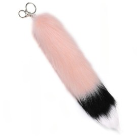 MARUHADO Animal Fluffy Tail Gal Tail Keychain Fur Cosplay Fox Butt Charm Foxtail Light Pink