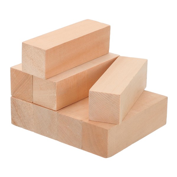 sourcing map 8Pcs Basswood Carving Block, 1.2"x1.2"x4" Square Wooden Dowels