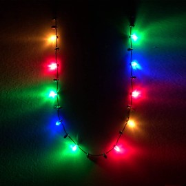 Glowmaker Christmas Necklace | Bright Light | Best Christmas Accessories | Fun and Bright 38 inch Necklace | Indoor Ornament Christmas Necklace | (3 Pack NL)