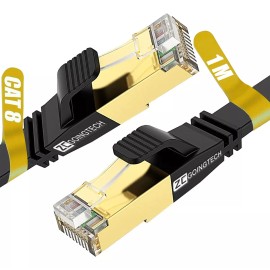 Zcgoingtech Cable Red Plano Categoria 8 Cat8 Rj45 Utp Ethernet 40gbps 1m
