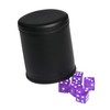 Leatherette Dice Cup Felt Lining Shaker Quiet for Playing Yahtzee/
