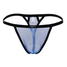 Zegoo - Pantalones de malla translúcidos de cintura baja para hombre, Azul, M
