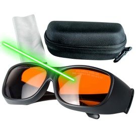 JustHot OD5+ Professional Laser Safety Glasses | Eye Protection 190-540nm & 800-1100nm for 2 Line YAG and KTP, Q-Switched Ultraviolet/Blue/Green/Infrared Laser Protection Goggles